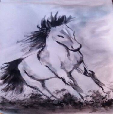 Pintura intitulada "Horse" por São Vieira, Obras de arte originais, Acrílico
