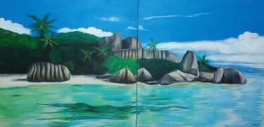 Peinture intitulée "Ilha paradisíaca" par São Vieira, Œuvre d'art originale, Acrylique Monté sur Châssis en bois