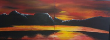 Ζωγραφική με τίτλο "Sunset" από São Vieira, Αυθεντικά έργα τέχνης, Ακρυλικό Τοποθετήθηκε στο Ξύλινο φορείο σκελετό