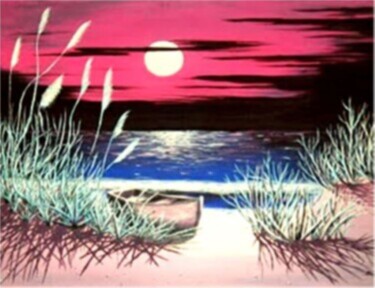 Картина под названием "Por do sol" - São Vieira, Подлинное произведение искусства, Акрил Установлен на Деревянная рама для н…