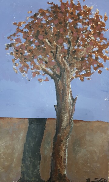Painting titled "Outono" by São Vieira, Original Artwork, Gouache