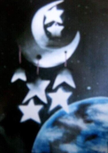 Картина под названием "Sono lunar" - São Vieira, Подлинное произведение искусства, Акрил Установлен на Деревянная рама для н…