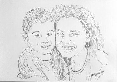 Drawing titled "Kids" by São Vieira, Original Artwork, Graphite