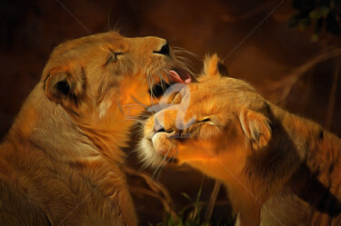 Digital Arts titled "Lionesses" by Alan Carson, Original Artwork