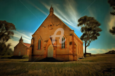 Digital Arts titled "Mintaro Churches" by Alan Carson, Original Artwork