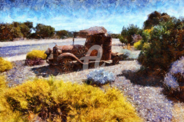 Digital Arts titled "Old Car at Ardrossan" by Alan Carson, Original Artwork