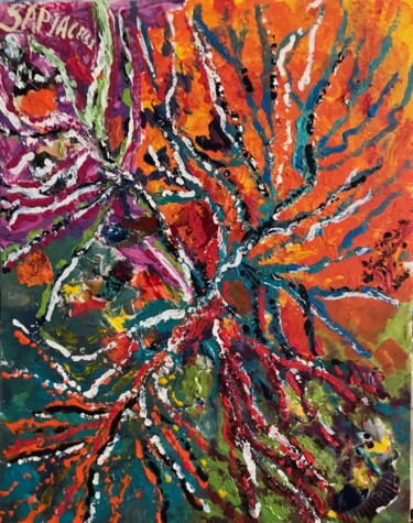 Painting titled "Reve coloré 1" by Sapiacelli, Original Artwork