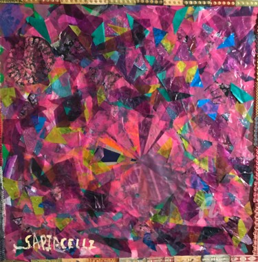 Collages titled "Reve coloré 2" by Sapiacelli, Original Artwork