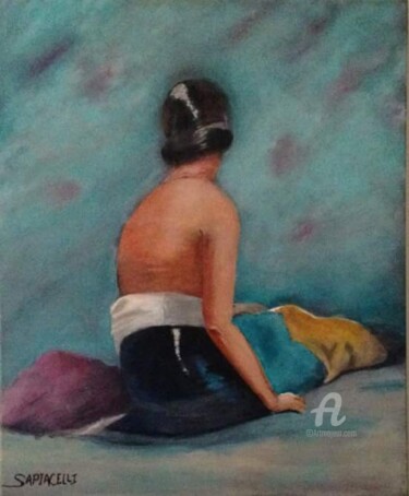 Malerei mit dem Titel "La muse 1920" von Sapiacelli, Original-Kunstwerk, Öl