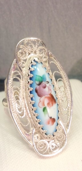 设计 标题为“Vintage Enamel Ring” 由Sapir Gelman, 原创艺术品, 戒指