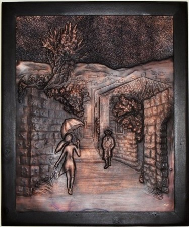 Design mit dem Titel "Girl in old town" von Sapir Gelman, Original-Kunstwerk