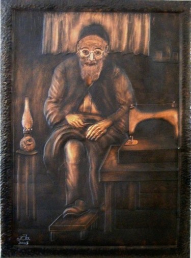 Design mit dem Titel "Old Jewish Tailor" von Sapir Gelman, Original-Kunstwerk