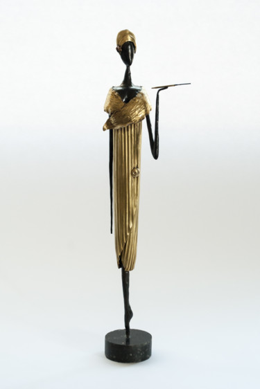 Woman with sigar Sculpture titled "Woman with sigar" by Sapir Gelman, Original Art, Metals