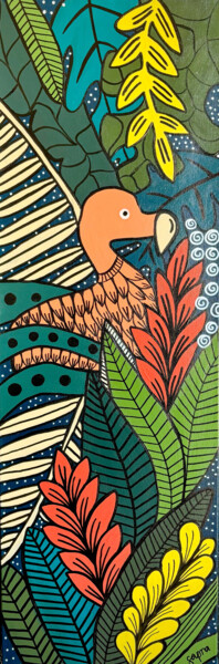 绘画 标题为“Le dodo, emblème de…” 由Sapna Corbisiero, 原创艺术品, 丙烯 安装在木质担架架上