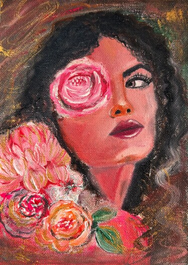 Pittura intitolato "Blooming" da Sapna Ojha Sapna Ojha, Opera d'arte originale, Acrilico