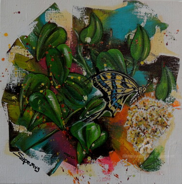 Peinture intitulée "Série "Mariposas" 03" par Gregory Jomain (Sapo), Œuvre d'art originale, Acrylique Monté sur Châssis en b…