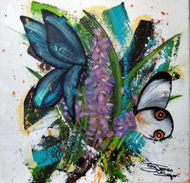 Peinture intitulée "Série "Mariposas" 10" par Gregory Jomain (Sapo), Œuvre d'art originale, Acrylique Monté sur Châssis en b…