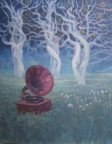 Schilderij getiteld "Tango in the night" door Yury Sapozhnikov, Origineel Kunstwerk, Olie
