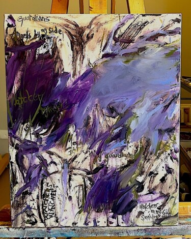 Картина под названием "'Angels by my side'" - Sapphire Sk, Подлинное произведение искусства, Масло