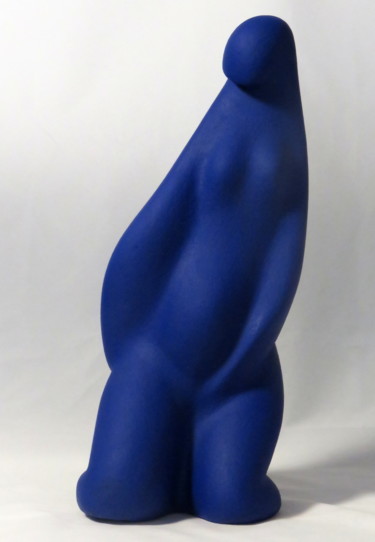 Sculpture intitulée "Kim bleue" par Sara Amato-Gentric, Œuvre d'art originale, Céramique