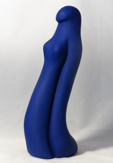 Sculpture titled "Jeanne bleue" by Sara Amato-Gentric, Original Artwork, Ceramics