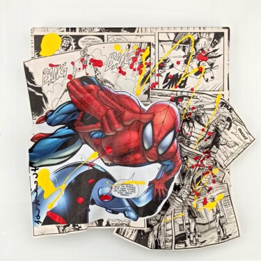 Ζωγραφική με τίτλο "Spiderman bang!" από Sara Arnaout, Αυθεντικά έργα τέχνης, Ακρυλικό