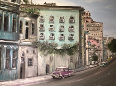 Картина под названием "La Habana" - Sara Bento San Román, Подлинное произведение искусства, Масло Установлен на Деревянная р…