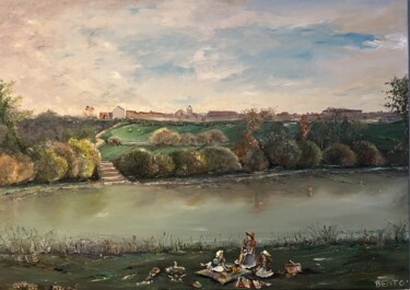 Peinture intitulée "En la ribera del rio" par Sara Bento San Román, Œuvre d'art originale, Huile Monté sur Châssis en bois