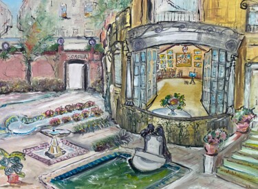Painting titled "Museo Sorolla" by Sara Bento San Román, Original Artwork, Oil Mounted on Wood Stretcher frame