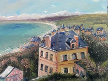 Pintura titulada "La casa de la costa" por Sara Bento San Román, Obra de arte original, Oleo Montado en Bastidor de camilla…