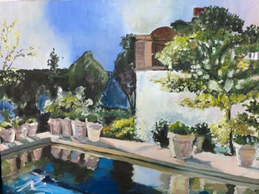 Pintura titulada "El estanque" por Sara Bento San Román, Obra de arte original, Oleo