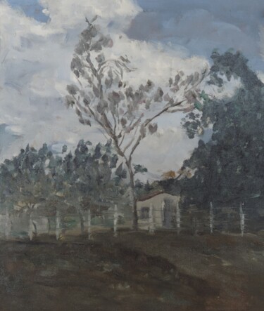Painting titled "Casa Rural" by Sara Costa, Original Artwork, Oil