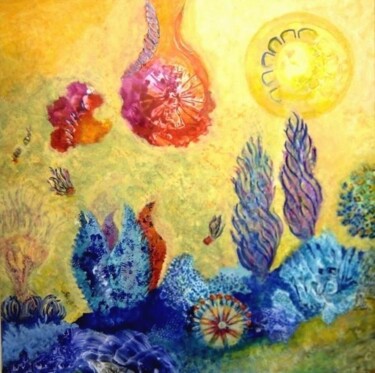 Painting titled "Mi Propia Primavera" by Sara Diciero, Original Artwork, Oil