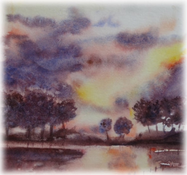 Pintura titulada "sunset" por Sara Elena Besson, Obra de arte original, Acuarela