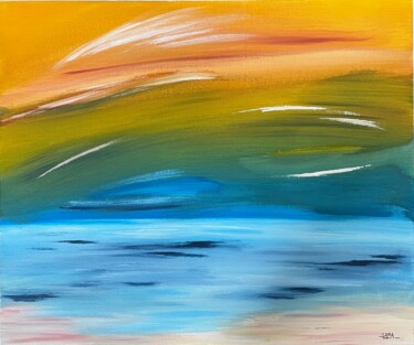 Картина под названием "Calme" - Sara Kouyoumdjian, Подлинное произведение искусства, Акрил Установлен на Деревянная рама для…