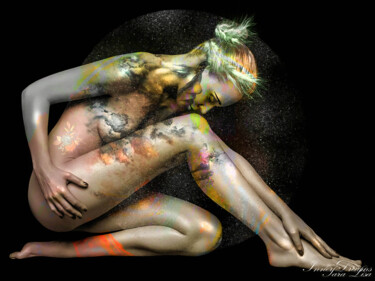 Digital Arts titled "ETERNAL SOUL" by Sara Lisa, Original Artwork, Digital Painting Mounted on Wood Stretcher frame