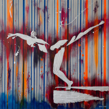 Pintura titulada "Ready to Dive" por Sara Lora, Obra de arte original, Acrílico Montado en Bastidor de camilla de madera