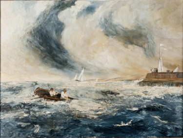 Pittura intitolato "Arriva la tempesta/…" da Sara Maio, Opera d'arte originale, Olio
