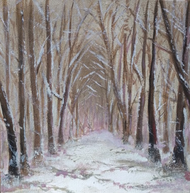 Painting titled "La neve si scioglie" by Sara Maio, Original Artwork, Oil