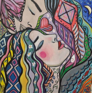 Painting titled "love colours" by Sara Tamjidi, Original Artwork, Acrylic
