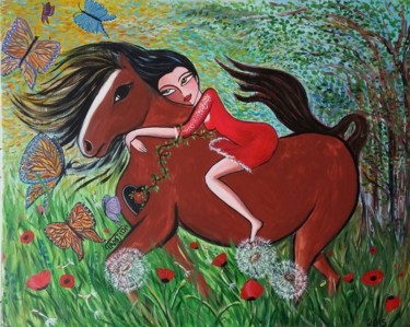 Peinture intitulée "Le vent nous portera" par Sara Tamjidi, Œuvre d'art originale, Acrylique