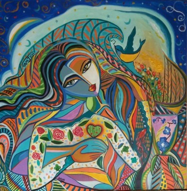 Peinture intitulée "La douce mélodie de…" par Sara Tamjidi, Œuvre d'art originale, Acrylique