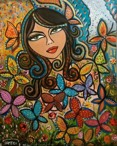 Painting titled "Butterflies are free" by Sara Tamjidi, Original Artwork, Acrylic