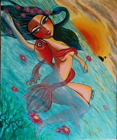 Peinture intitulée "Sara's Dream" par Sara Tamjidi, Œuvre d'art originale, Acrylique