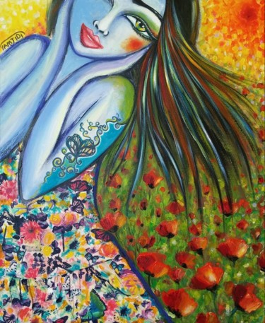 Painting titled "A spring day" by Sara Tamjidi, Original Artwork, Acrylic