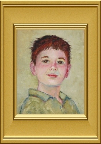 Painting titled "Boy In Green Shirt" by Sara B, Original Artwork