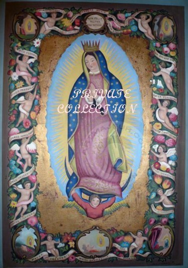 Pintura titulada "Virgen de Guadalupe…" por Sarabel Möller, Obra de arte original, Oleo