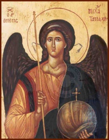 Pintura titulada "Réplica de Arcangel…" por Sarabel Möller, Obra de arte original, Oleo