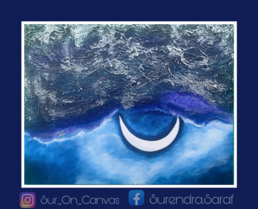 Pintura intitulada "Moonlight" por Surendra Narayan Saraf, Obras de arte originais, Acrílico