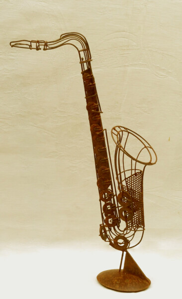 Escultura intitulada "Saxo-2" por Sarah François, Obras de arte originais, Arame